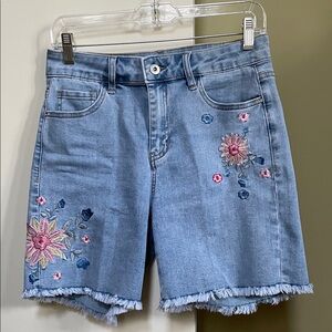 Embroidered Denim Women Shorts